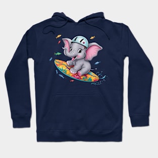 Baby Elephant Surfer Hoodie